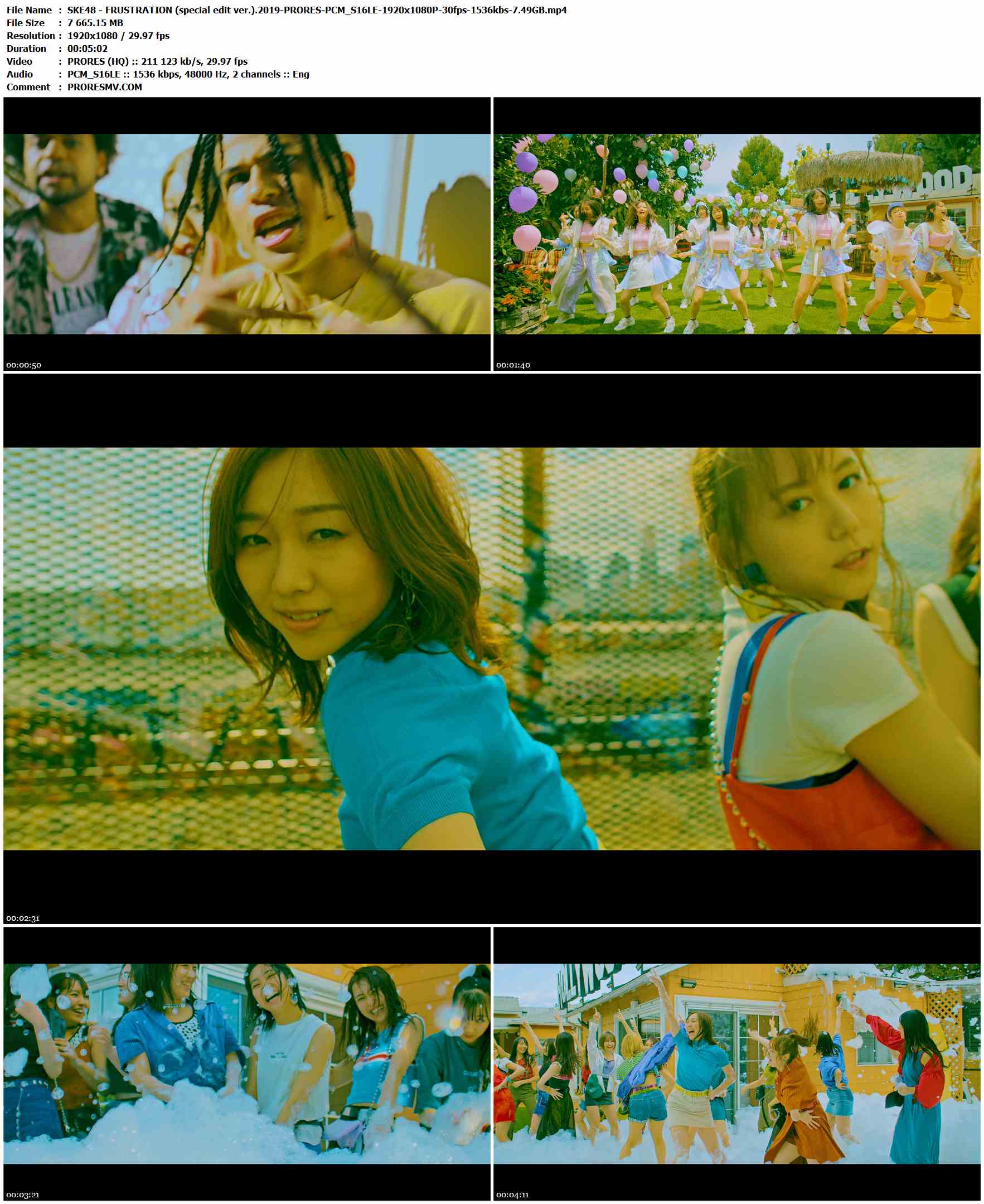 SKE48 - FRUSTRATION (special edit ver.).2019-PRORES-PCM_S16LE-1920x1080P-30fps-1536kbs-7.49GB官方MV_高清MV